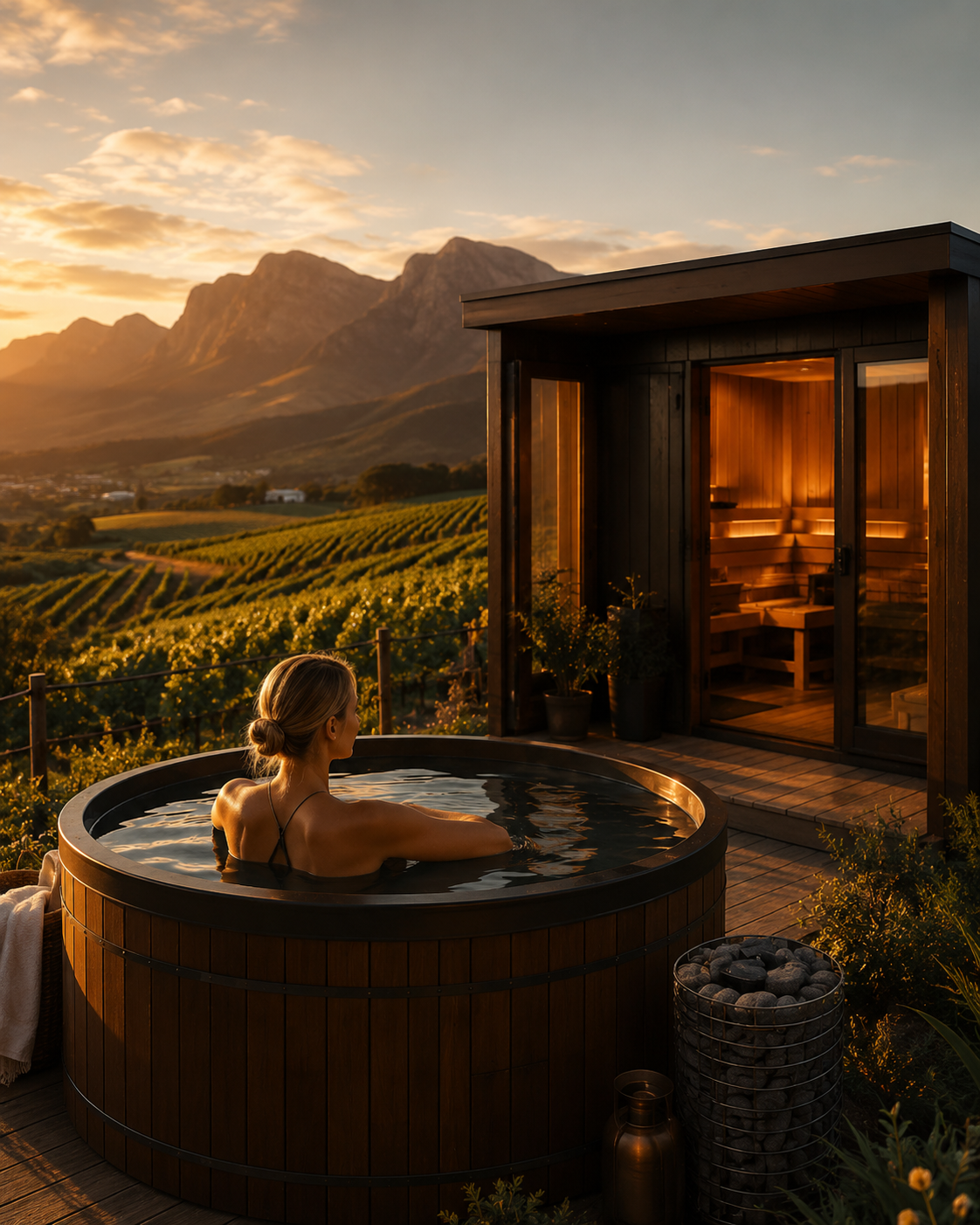 Sauna and plunge in the Cape Winelands
